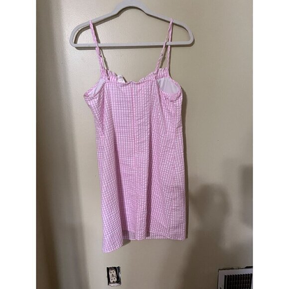 Pink Gingham Babydoll Dress Sz Large (11/13/) Coquette Y2k Cottcore - Picture 4 of 11